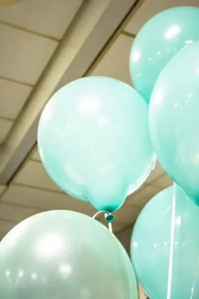 teal balloons