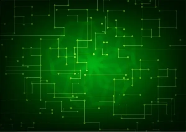 technology background green light effect abstract dots combination