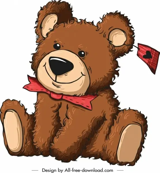 teddy bear gift icon cute cartoon sketch
