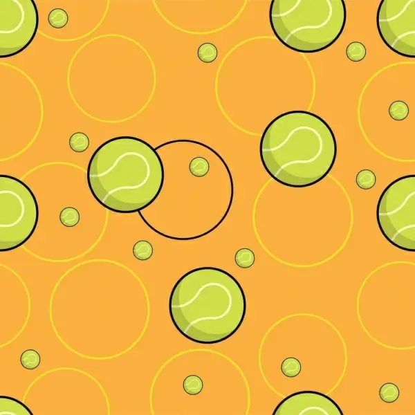 tennis balls background colored flat design repeating style