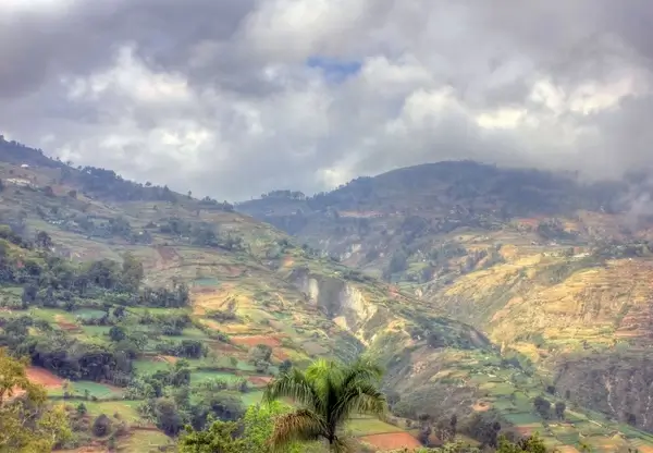terraced mountain landscape near haiti baptist mission