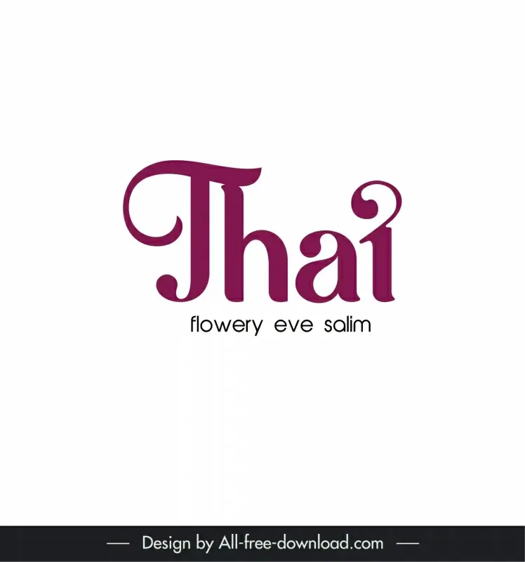 thai flowery eve salim text logo template elegant modern 