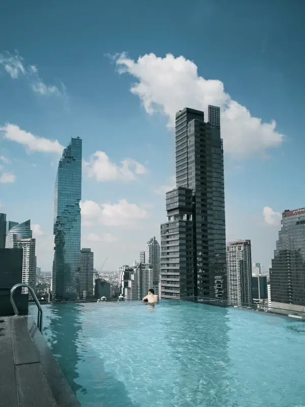 thailand scenery picture modern architectures roof top swimming pool