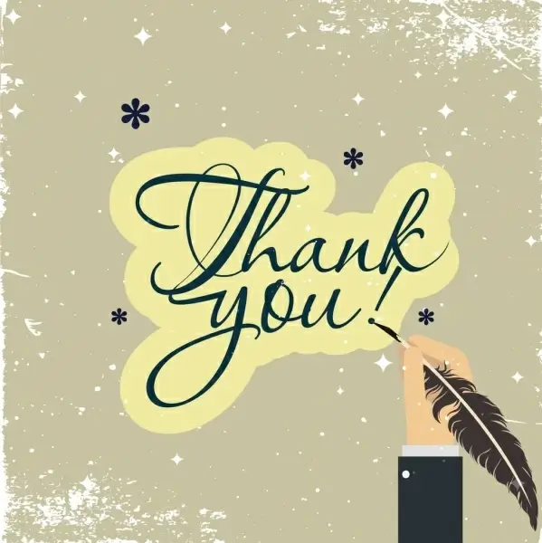 thank you banner calligraphy writing hand classical grunge
