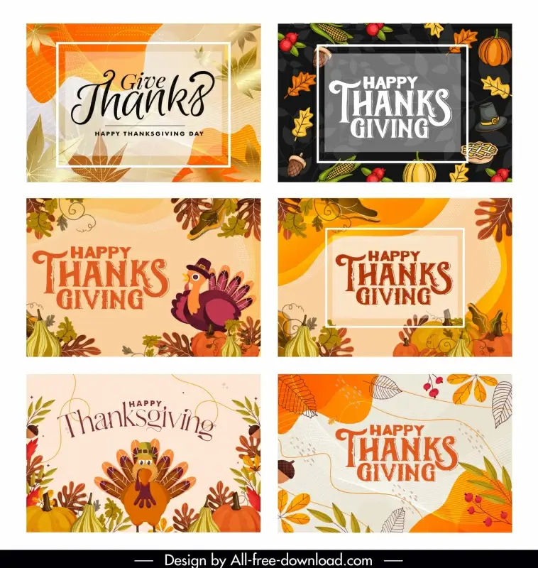 thanksgiving background templates collection classical design 
