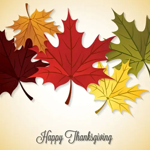 thanksgiving background with maple leaf vector design