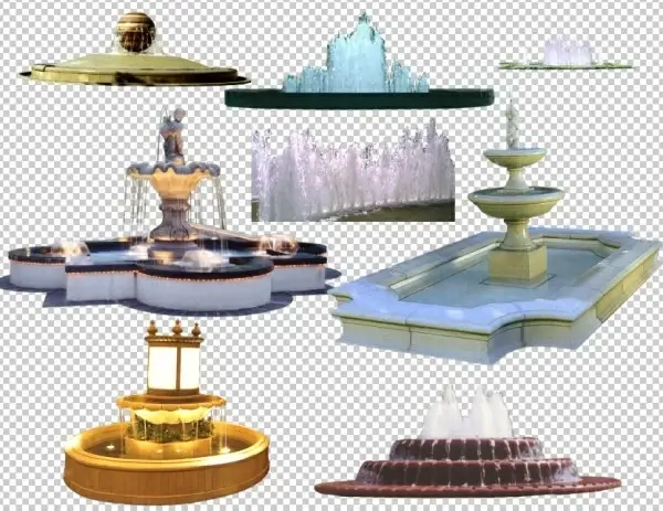 the 8 models fountain psd image