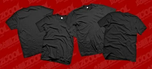 the black blank trend of tshirt template psd layered