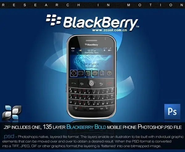 the blackberry handsets psd layered