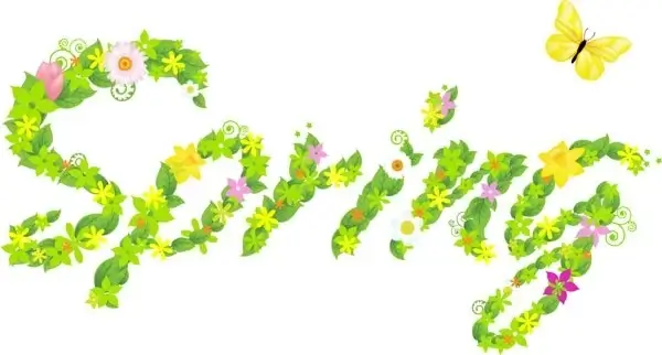 the composition of spring flowers leaves vector
