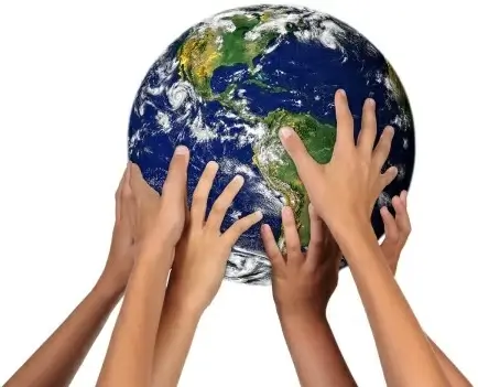 the crowd lifted the earth