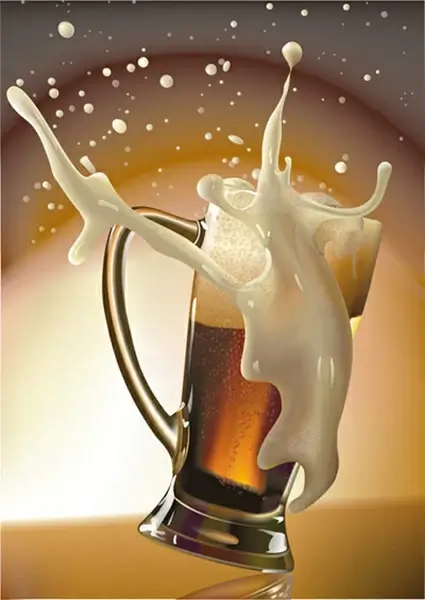 the cup of beer vector art