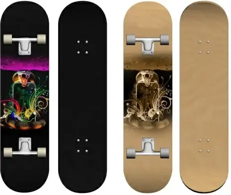 the exquisite patterns skateboard psd layered