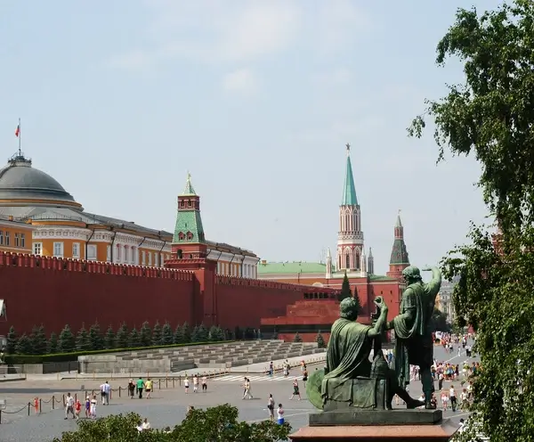 the kremlin and red square from st basils cathedral