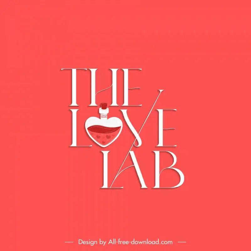 the love lab logo elegant stylized texts heart perfume 