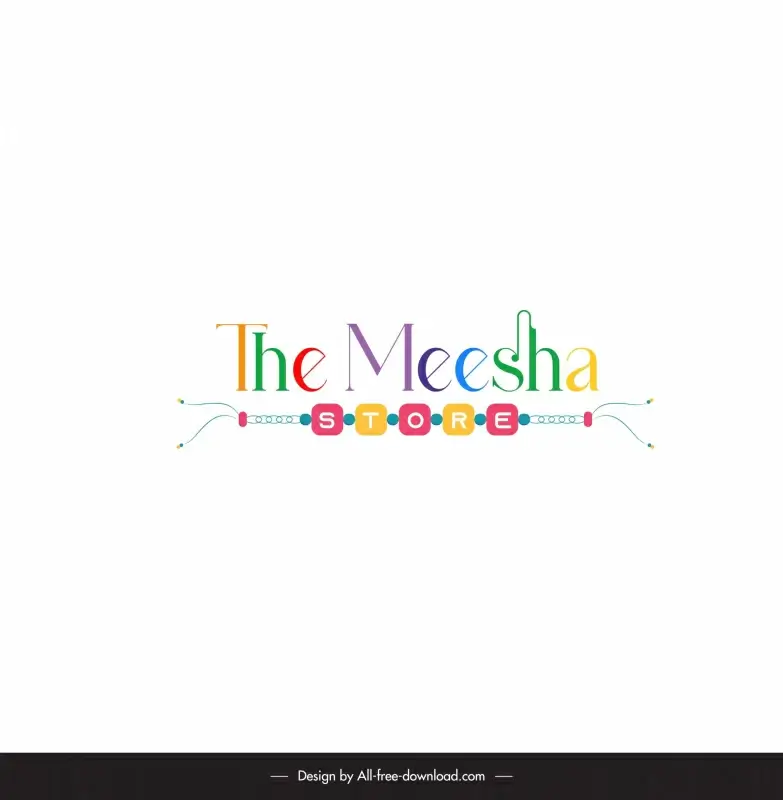 the meesha store logo colorful stylized texts