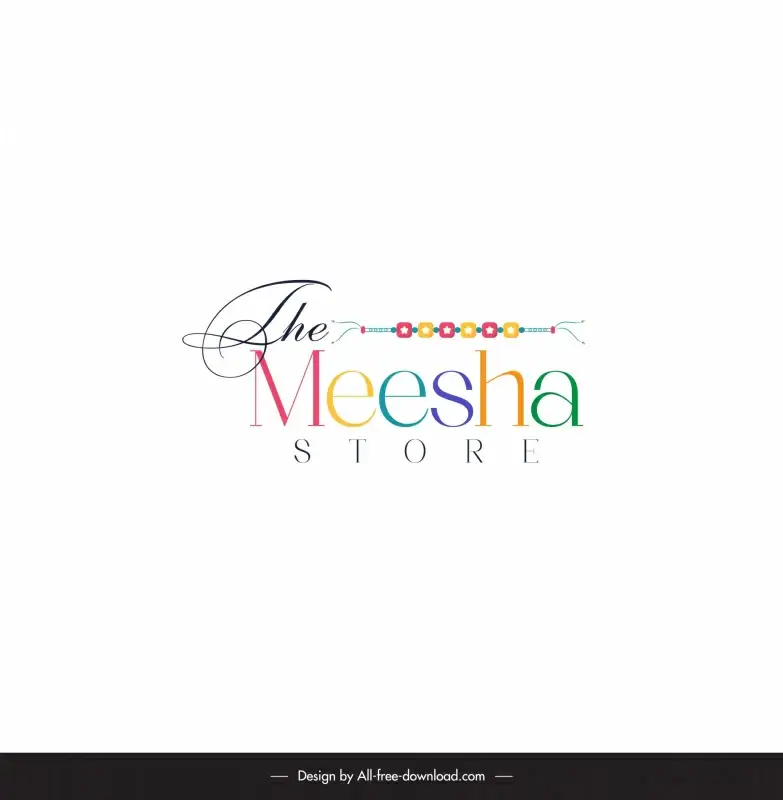 the meesha store logo elegant colorful design