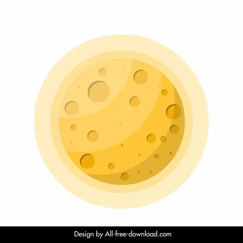 the moon icon flat circle shape design 