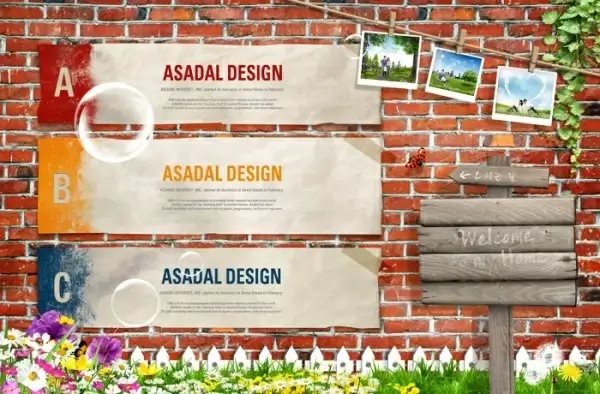 the nostalgic brick wall background signs psd
