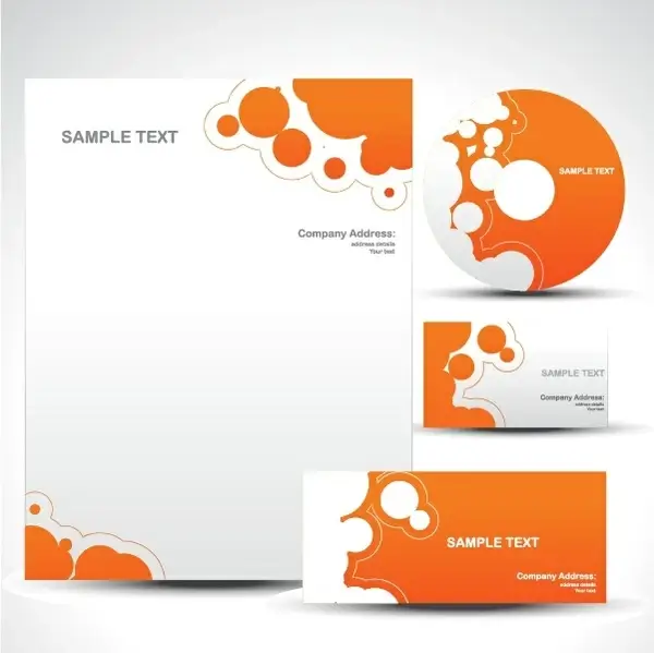 corporate identity sets modern orange white abstract decor