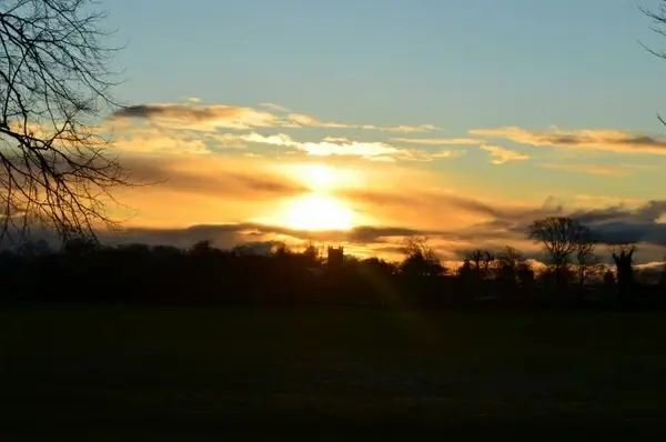 the setting sun