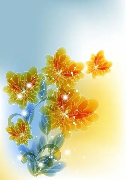 the trend of flowers background 05 vector