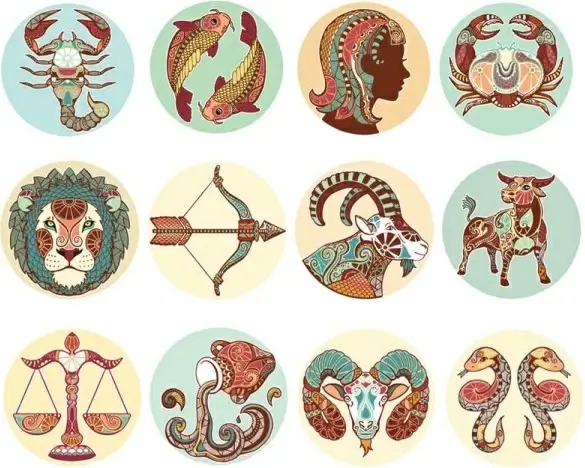 the twelve constellations illustrator patterns vector