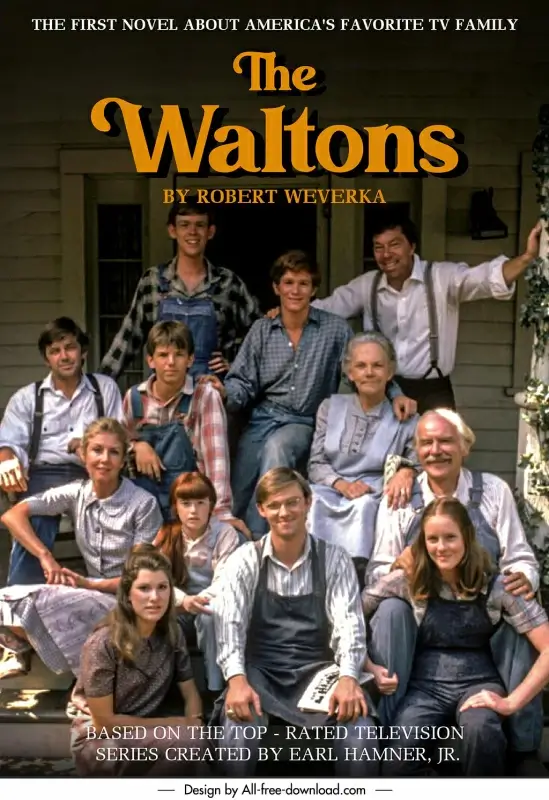 the waltons book cover poster template realistic design generations sketch