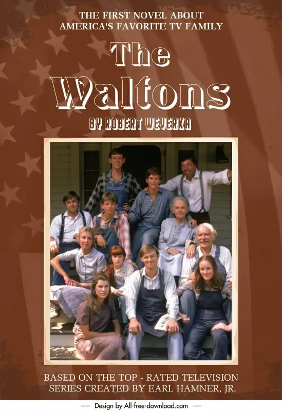 the waltons book cover template classical realistic design