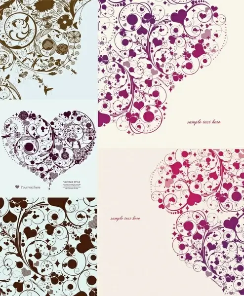 theme of heartshaped pattern vector composition