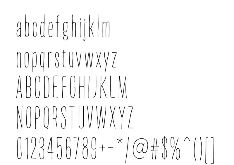 Thin Fingers Font in truetype .ttf opentype .otf format free and easy