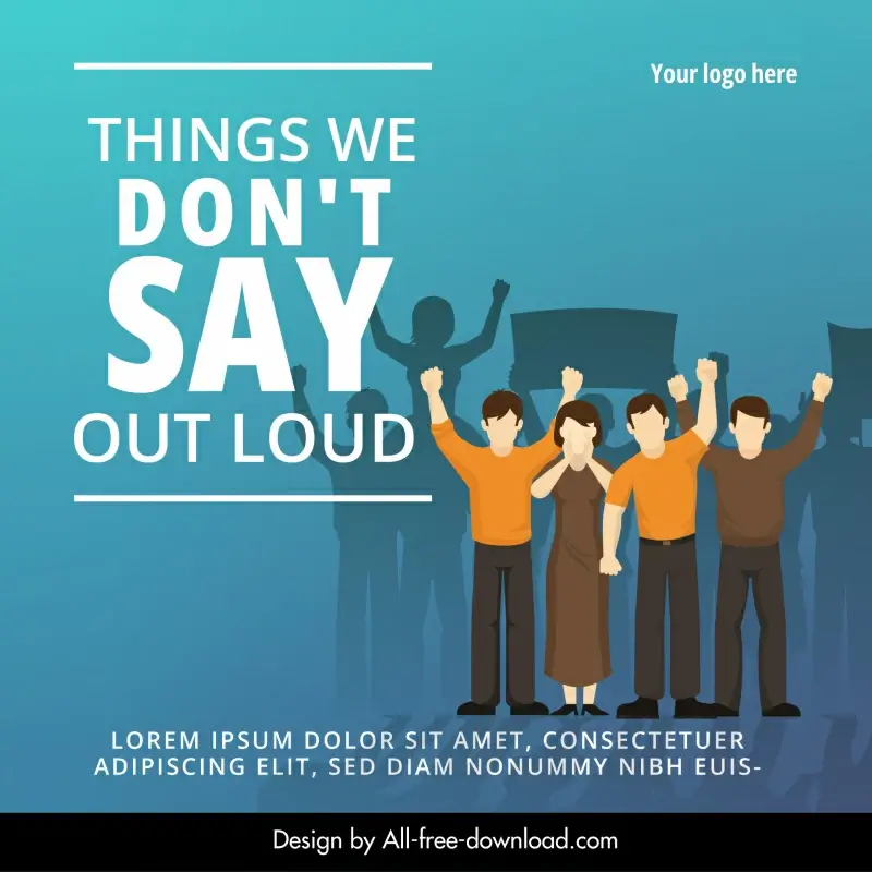 things we dont say out loud banner silhouette cartoon 
