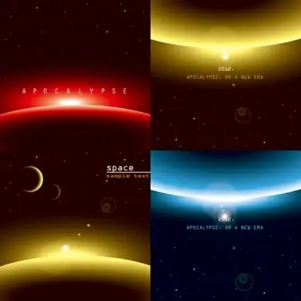 three brilliant dynamic effects vector background set