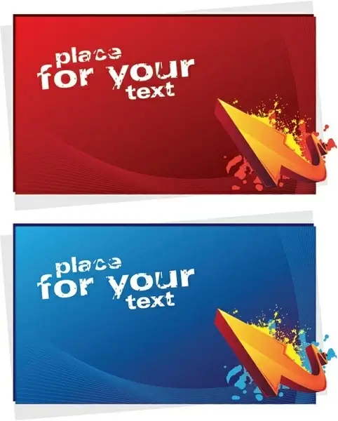 three-dimensional arrow card template vector