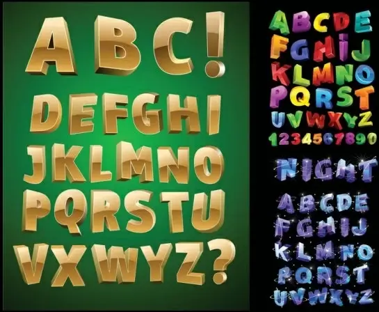 threedimensional letters vector