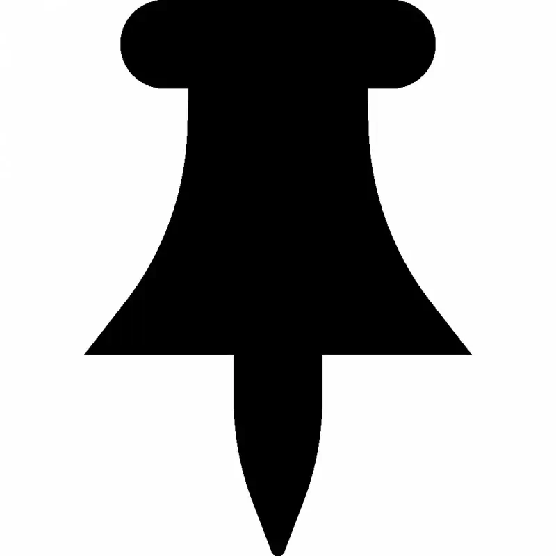 thumbtack sign icon flat silhouette sketch