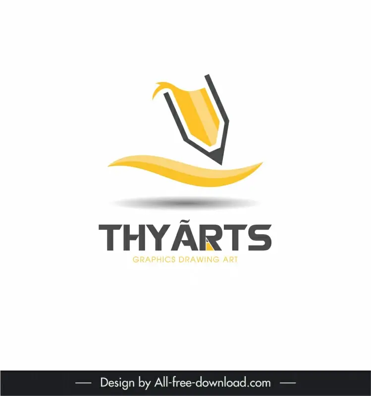 thyarts logo template flat pencil curves decor