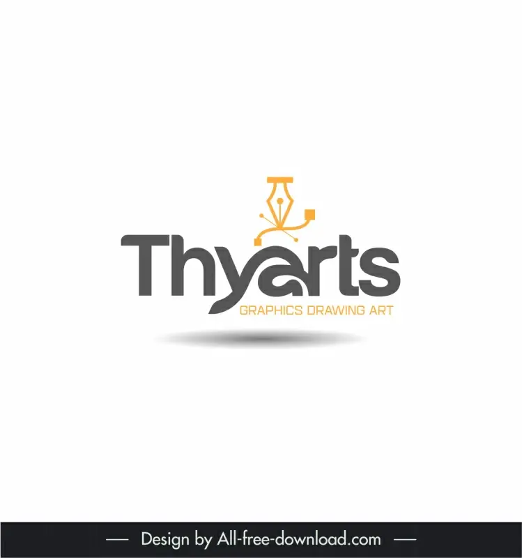 thyarts logo template fountain pen symbol outline 