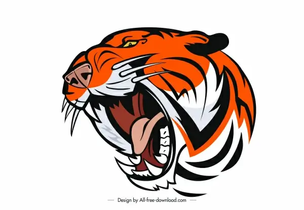 tiger head icon aggressive sketch handdrawn design