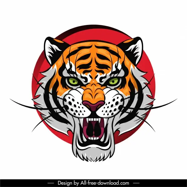 tiger head painting symmetric design colorful decor