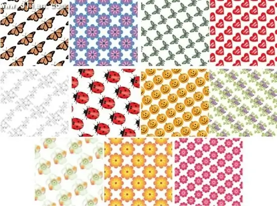 nature pattern templates colorful repeating flowers insects icons