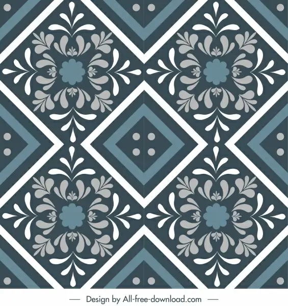 tile pattern template classic floras symmetric illusion