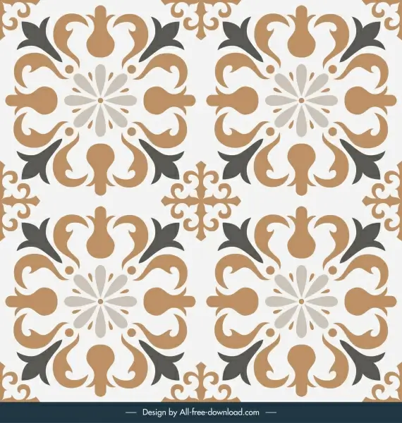 tile pattern template elegant european symmetric repeating shapes