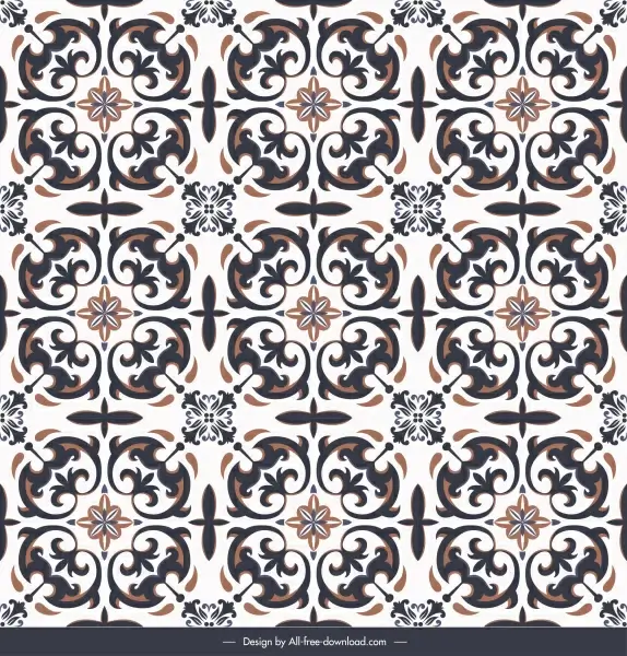 tile pattern template elegant symmetric floral repeating decor