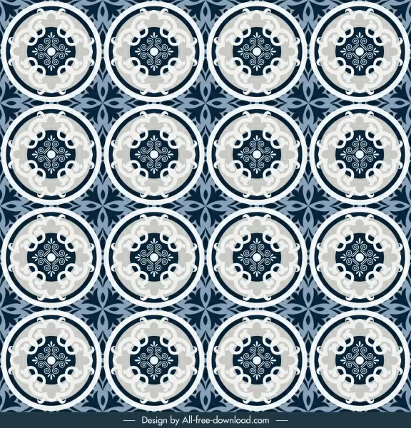 tile pattern template repeating symmetric circles decor