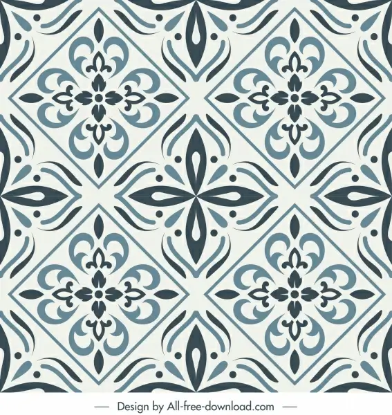 tile pattern template retro elegant symmetric repeating shapes