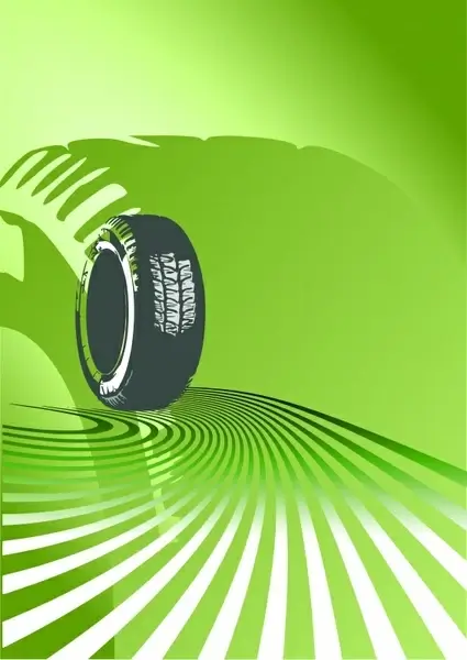 tire advertising background green 3d silhouette decor