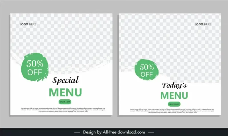 today special menu template checkered flat