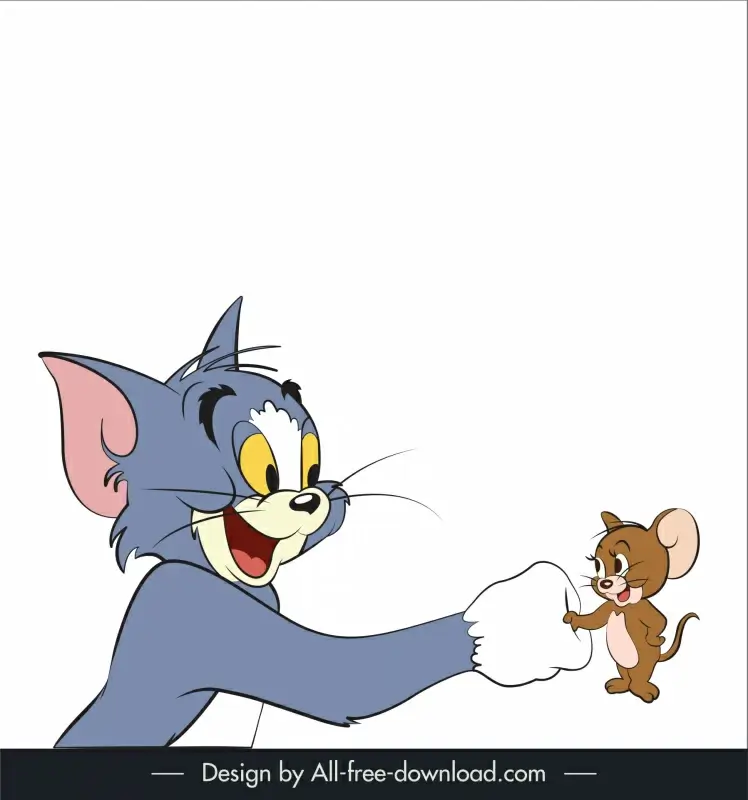 tom and jerry movie design elements cute cartoon sketch