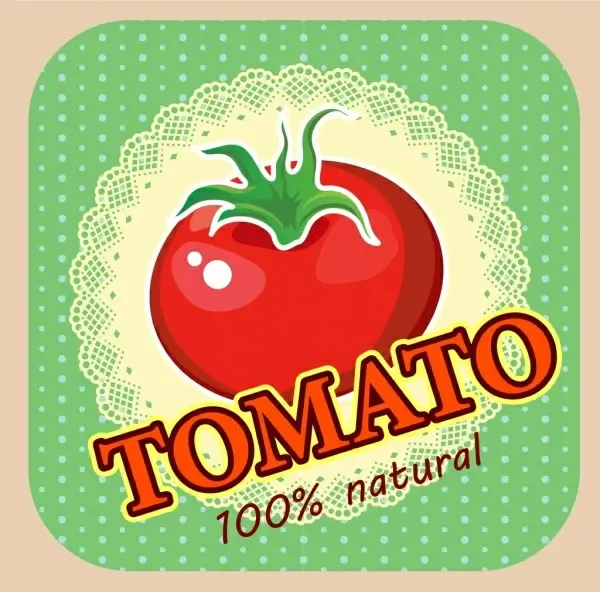 tomato advertising classical colored design texts decoration